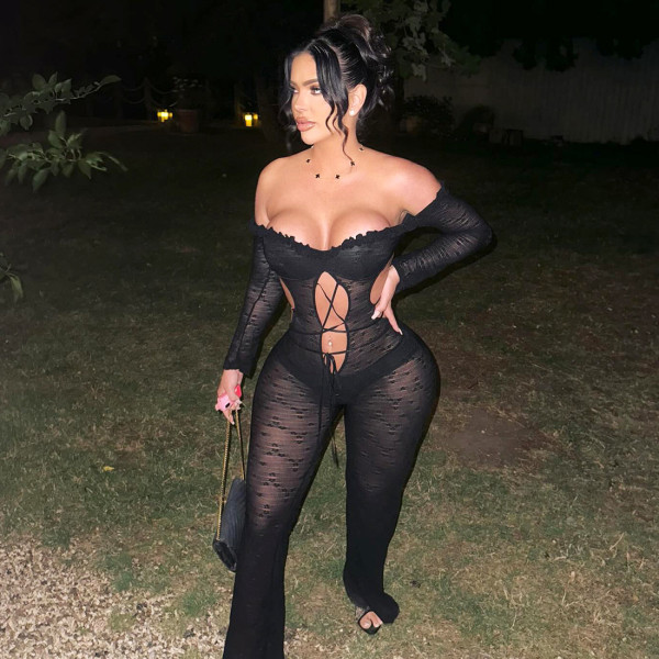 Off Shoulder Long Sleeve Lace Jumpsuit GZJQ-K25Q78087