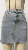 Sexy Washed Holes Mini Skirts GSMF-13678#