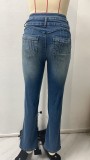 Fashion High Waist Washed Jeans GSMF-ZT5121#