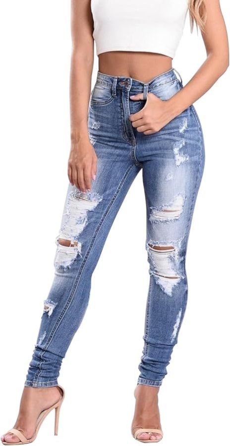 Fashion Holes Washed Slim Jeans GSMF-ZT3113#