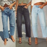 Retro Wide-leg Straight Jeans GSMF-ZC2401