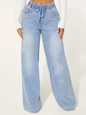 Drawstring Loose Wide Leg Jeans GSMF-JQ2402