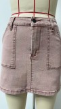 Wash Slim-Fit Denim Pencil Skirt GSMF-DQ2602