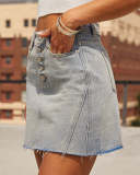 Sexy Washed Holes Mini Skirts GSMF-13678#