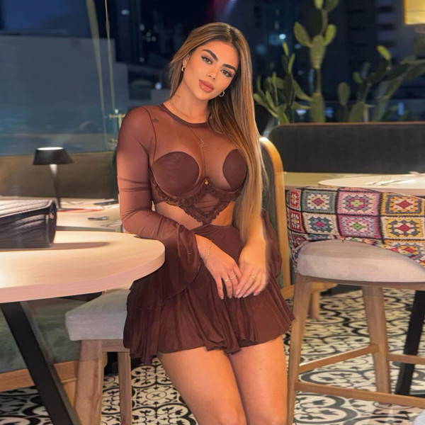 Mesh Patchwork Long Sleeve Mini Dress GZJQ-K25D80394