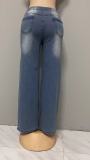 Drawstring Loose Wide Leg Jeans GSMF-JQ2402