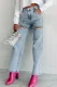 Chain Holes Washed Straight Jeans GSMF-ZC2025-2