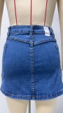 Casual Washed Denim Skirt GSMF-9116#