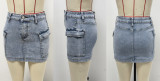 Fashion Washed Denim MIni Skirts GSMF-32013225