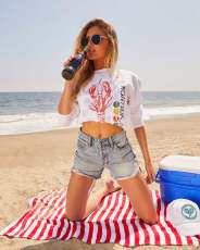 Fashion Washed Holes Straight Denim Shorts GSMF-13679#