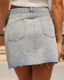 Sexy Washed Holes Mini Skirts GSMF-13678#