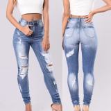 Fashion Holes Washed Slim Jeans GSMF-ZT3113#