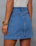 Casual Washed Denim Skirt GSMF-9116#