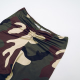Camouflage Print Tie Up Sling Two Piece Pants Set MXBF-Y25ST299