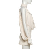 Solid Color Sleeveless Halterneck Bodycon Dress GZJQ-K25D80547