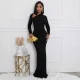 Solid Color Slash Shoulder Fishtail Dress QYMF-3088