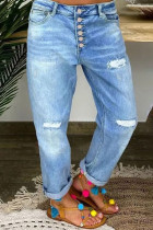 Fashion Washed Loose Straight Jeans GSMF-JG2686