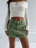 Fashion Washed Denim MIni Skirts GSMF-32013225
