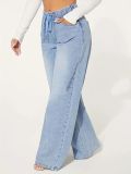 Drawstring Loose Wide Leg Jeans GSMF-JQ2402