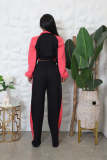 Patchwork Contrast Color Coat Pants Sport Suit QHMD-3087