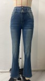Fashion High Waist Washed Jeans GSMF-ZT5121#