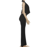 Sexy Wrap Chest Halterneck Pants Suit GZJQ-K25S81038