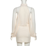 Solid Color Sleeveless Halterneck Bodycon Dress GZJQ-K25D80547