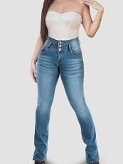 Fashion High Waist Washed Jeans GSMF-ZT5121#