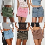 Fashion Washed Denim MIni Skirts GSMF-32013225