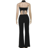 Sexy Wrap Chest Halterneck Pants Suit GZJQ-K25S81038
