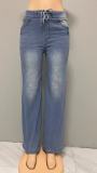 Drawstring Loose Wide Leg Jeans GSMF-JQ2402