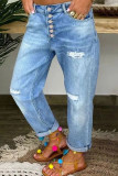 Fashion Washed Loose Straight Jeans GSMF-JG2686