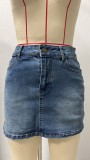 Casual Denim Washed Skirts GSMF-14369#