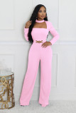 V Neck Long Sleeve Loose Jumpsuit GXYF-0493