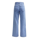 Casual High Waist Straight Jeans GSMF-ZZP2633#