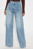 Fashion Loose Washed Straight Jeans GSMF-CT60226