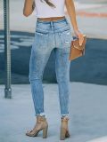 Fashion Holes Slim Pencil Jeans GSMF-ZT3112#