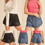 Fashion Holes Washed Denim Shorts GSMF-14457#