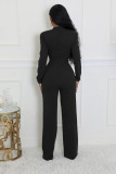 V Neck Long Sleeve Loose Jumpsuit GXYF-0493