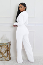 V Neck Long Sleeve Loose Jumpsuit GXYF-0493