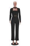 V Neck Long Sleeve Loose Jumpsuit GXYF-0493