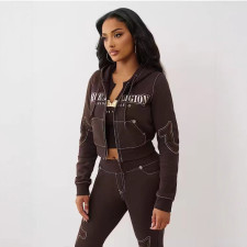 Letter Print Long Sleeve Pants 2 Piece Set GFCF-1400