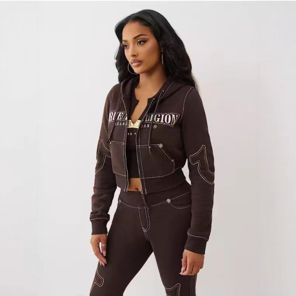 Letter Print Long Sleeve Pants 2 Piece Set GFCF-1400