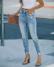 Fashion Holes Slim Pencil Jeans GSMF-ZT3112#