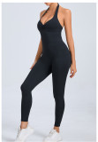 Solid Color Halterneck Backless Sport Jumpsuit GQSA-520166