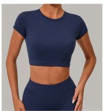 Short Sleeve Solid Color Sport Yoga T Shirts GQSA-46038