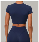 Short Sleeve Solid Color Sport Yoga T Shirts GQSA-46038