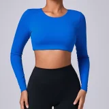 Long Sleeve Solid Color Sport Tops GQSA-90206