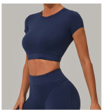 Short Sleeve Solid Color Sport Yoga T Shirts GQSA-46038