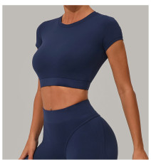 Short Sleeve Solid Color Sport Yoga T Shirts GQSA-46038